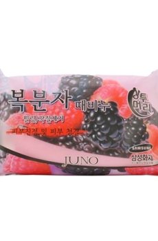 Твердое мыло-пилинг для лица Juno Rasberry с экстрактом малины, 150 г