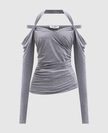 Серый топ с логотипом логотип логотип