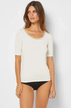 Женская белая футболка WARM ME UP Белый XS Etam 6536004