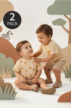 Бавовняні футболки 2 pack - кремовий
