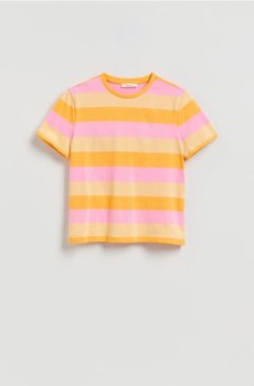 Reserved - Бавовняна футболка у смужку - світло-жовтий - 402HT-10X