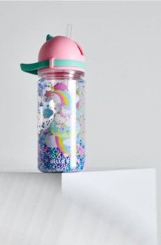 Пляшка з кульками і трубочкою Hello Kitty - різнобарвний