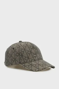Мужская серая кепка с узором JACQUARD Серый ONESIZE Calvin Klein LV04D5125G