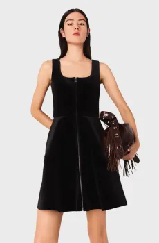 Женское черное бархатное платье Черный 36 MAJE MFPRO04458_Black