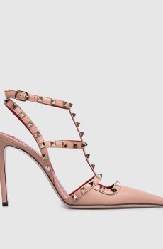 Розовые кожаные босоножки Rockstud