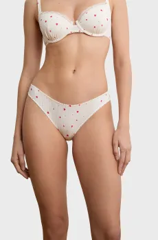 Женские белые трусики-слипы с узором VANITY GOURMANDE Белый S Etam 6557810