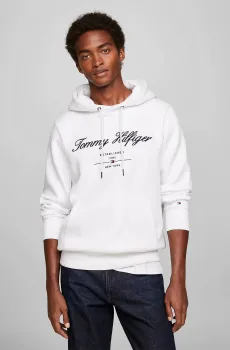 Мужское белое худи SCRIPT LOGO Белый XXL Tommy Hilfiger MW0MW33631