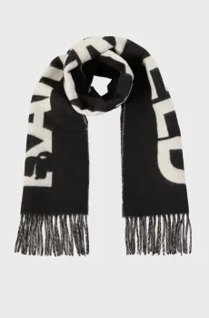 Женский черный шерстяной шарф essential Черный ONESIZE Karl Lagerfeld A4W33125