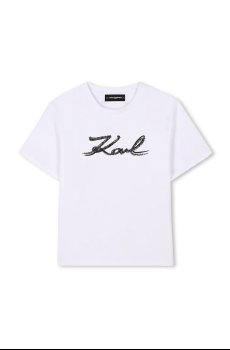 Детская хлопковая футболка Karl Lagerfeld