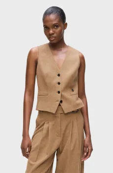 Женский бежевый жилет flannel Бежевый 38 Karl Lagerfeld A4W14060