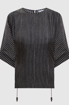 Черная блуза NORDICA из шелка в принт