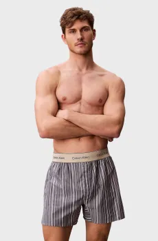 Мужские серые боксеры в полоску TRAD Синий L Calvin Klein LV00NM2945