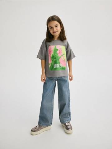 Reserved - GIRLS` T-SHIRT - темно-сірий - 669DM-90X Reserved - GIRLS` T-SHIRT - темно-сірий - 669DM-90X