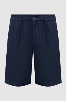 Синие шорты из льна