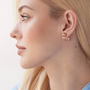 Серьги "Шарики" в красном золоте с02904 Серьги "Шарики" в красном золоте с02904