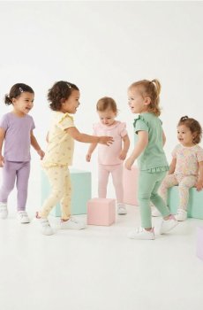 Бавовняні легінси, набір з 5 штук - кремовий