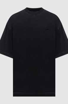 Черная футболка с вышивкой логотипа