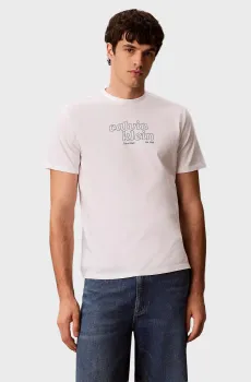 Мужская белая футболка 30s EU TRVL GRAP Белый L Calvin Klein Jeans LV04RG807G