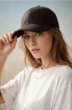 Бавовняна бейсболка - темно коричневий