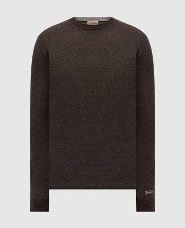 Коричневый джемпер из шерсти с вышивкой логотипа
