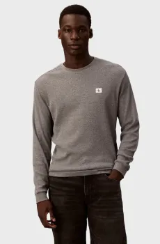 Мужской серый лонгслив WAFFLE Серый XL Calvin Klein Jeans LV040EM217