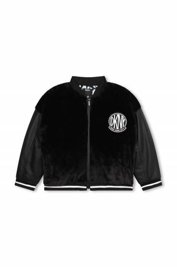 Детская куртка-бомбер Dkny цвет чёрный D60237 Детская куртка-бомбер Dkny цвет чёрный D60237