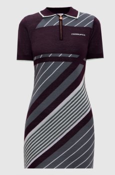 Платье-поло из мериноса шерсти в узор