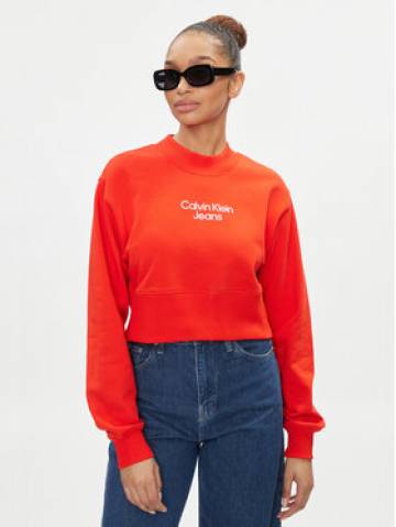 Calvin Klein Jeans Світшот Stacked Institutional J20J221466 Червоний Regular Fit Calvin Klein Jeans Світшот Stacked Institutional J20J221466 Червоний Regular Fit