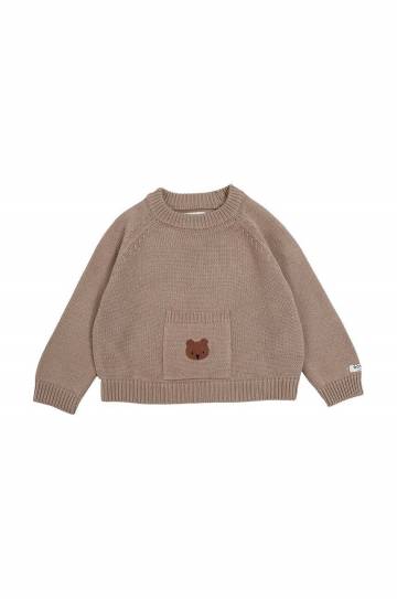 Хлопковый свитер для младенцев Donsje Loeke Sweater Bear цвет коричневый 3026002 Хлопковый свитер для младенцев Donsje Loeke Sweater Bear цвет коричневый 3026002