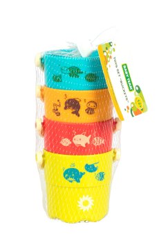 Детский набор игрушек Baby Team Ведерки, от 1 года, 23*9.5*8.5 см, 4 шт (8859)