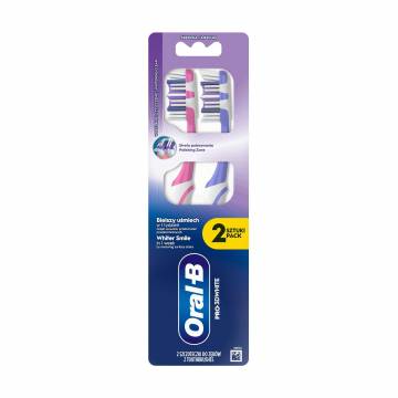 Зубная щетка Oral-B Pro 3D White Средняя жесткость, синяя и розовая, 2 шт Зубная щетка Oral-B Pro 3D White Средняя жесткость, синяя и розовая, 2 шт