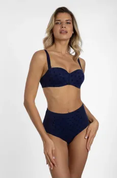 Женские темно-синие трусики от купальника в горошек Синий 36 MARC&ANDRE L2425-Z-HRB