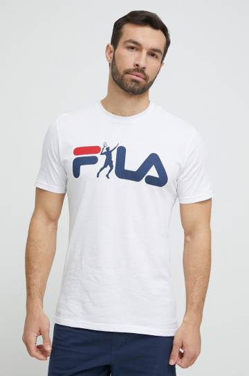 Хлопковая пижама Fila цвет синий с принтом Хлопковая пижама Fila цвет синий с принтом
