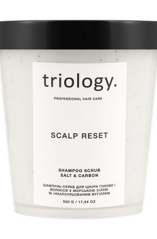 Шампунь-скраб для кожи головы и волос triology. с морской солью и инкапсулированным углем, 500 г