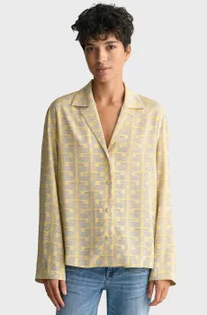 Женская желтая рубашка с узором Желтый 40 Gant 4300303