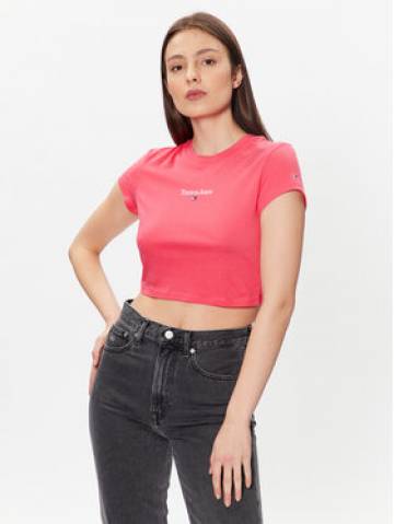 Tommy Jeans Футболка Essential Logo DW0DW15444 Рожевий Cropped Fit Tommy Jeans Футболка Essential Logo DW0DW15444 Рожевий Cropped Fit