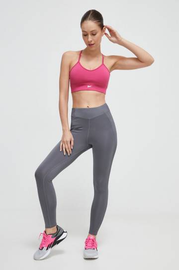 Леггинсы для йоги Reebok цвет серый однотонные Леггинсы для йоги Reebok цвет серый однотонные