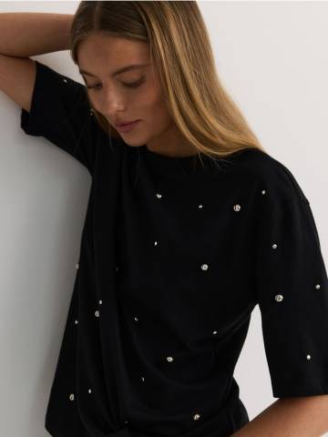 Reserved - LADIES` BLOUSE - чорний - 355FS-99X Reserved - LADIES` BLOUSE - чорний - 355FS-99X