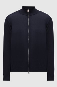 Синий кардиган с шелком