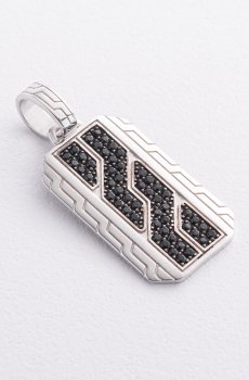 Серебряный жетон с черными фианитами 1875