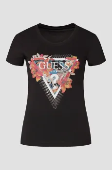 Женская черная футболка Черный XS Guess W4GI62.J1314;JBLK