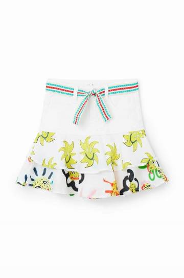 Детская юбка Desigual цвет белый mini расклешённая