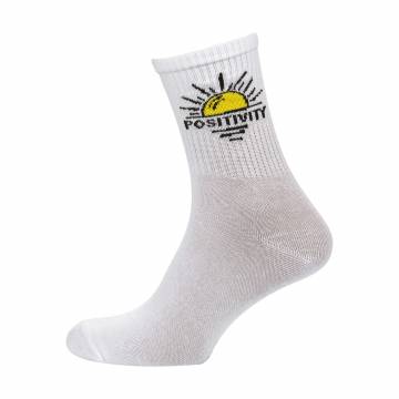 Носки мужские Modna Zona RT1322-065 Positivity высокие, спортивные, белые, размер 43-46 Носки мужские Modna Zona RT1322-065 Positivity высокие, спортивные, белые, размер 43-46