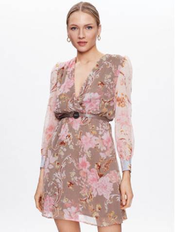 Liu Jo Коктейльна сукня CA3427 TS030 Бежевий Regular Fit Liu Jo Коктейльна сукня CA3427 TS030 Бежевий Regular Fit