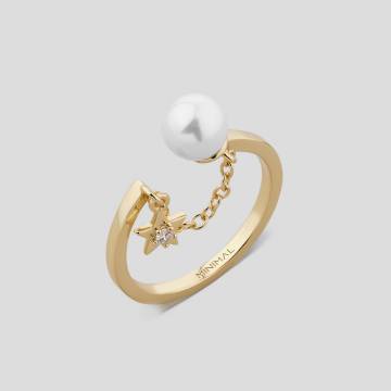 Серебряные кольца с позолотой Minimal DSR6521B-17 Серебряные кольца с позолотой Minimal DSR6521B-17