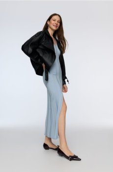 Reserved - Балетки з бантиком - червоне дерево - 928FF-93X