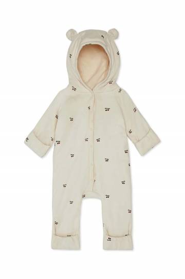 Хлопковый ромпер для младенцев Konges Sløjd NEWBORN ONESIE WITH HOOD Хлопковый ромпер для младенцев Konges Sløjd NEWBORN ONESIE WITH HOOD