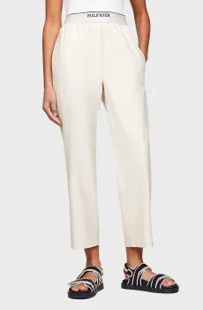 Женские белые брюки LOGO PULL ON SLIM STRAIGHT Белый S Tommy Hilfiger WW0WW41785