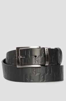 Мужской черный кожаный ремень Черный 85 Karl Lagerfeld 553454.815302;990