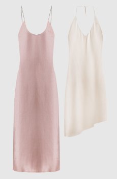 Платье двойной конструкции с вышивкой монограммы